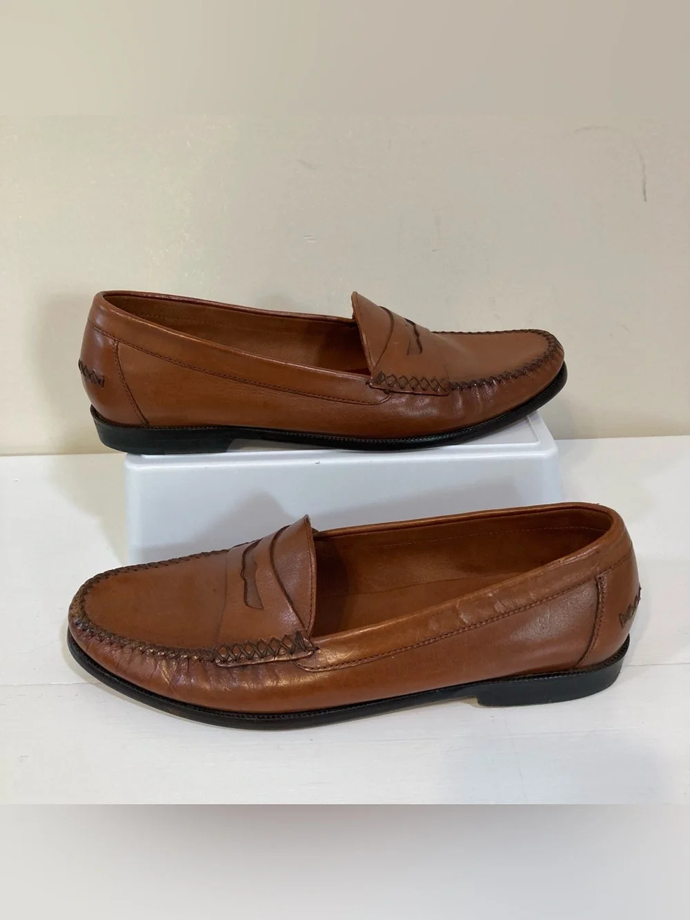 Cole Haan Resort Brown Leather Penny Loafers Sz 9D Mens Shoes CO2796
